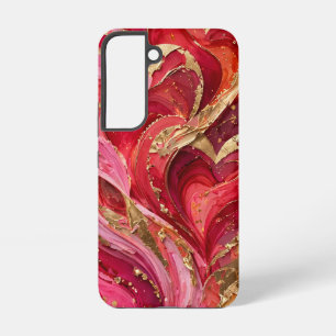 Coque Samsung Galaxy S22 tourbillon de marbre or r