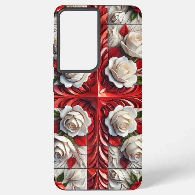 Coque Samsung Galaxy Samsung Galaxy S21 Ultra Coque Rose anglais (Verso)