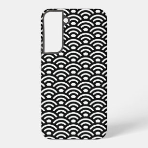Coque Samsung Galaxy Seigaiha, Vagues, Japonais, Noir et Blanc