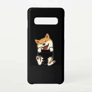 Coque Samsung Galaxy S10 Shiba dans une poche   Design chien mignon