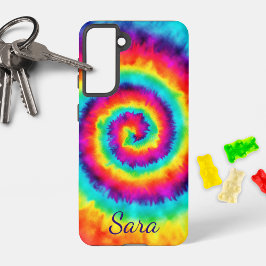 Coque Samsung Galaxy Signature du colorant arc-en-ciel de spirale rétro