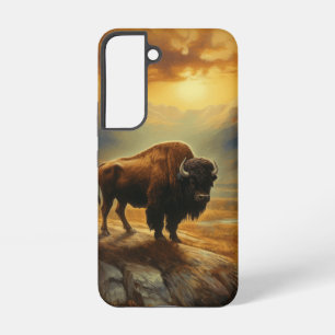 Coque Samsung Galaxy Silhouette du coucher de soleil de bison de buffle