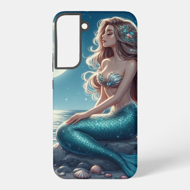 Coque Samsung Galaxy Sirène sur la plage la nuit (Verso)