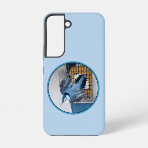 Coque Samsung Galaxy Sittelle à Poitrine Blanche dans la Neige - Photo