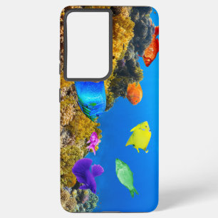 Coque Samsung Galaxy SlipperyJoe's Fish Pride tropicale vert bleu pourp