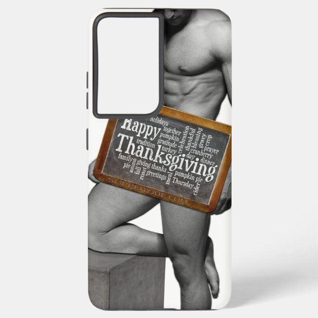Coque Samsung Galaxy SlipperyJoe's Thanksgiving man hot six pack abs un (Verso)