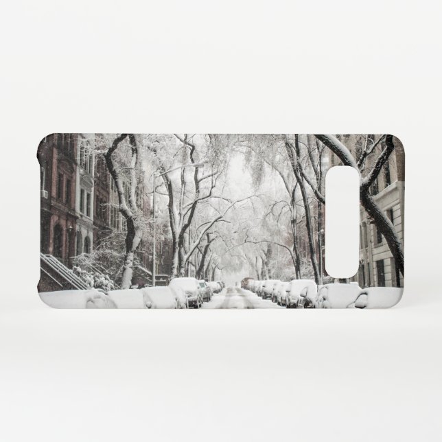 Coque Samsung Galaxy Snow Urban Christmas à Brooklyn (Dos Horizontal)