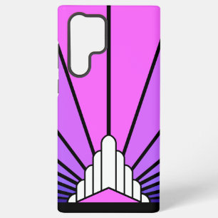 Coque Samsung Galaxy Soleil Art déco en violet & rose