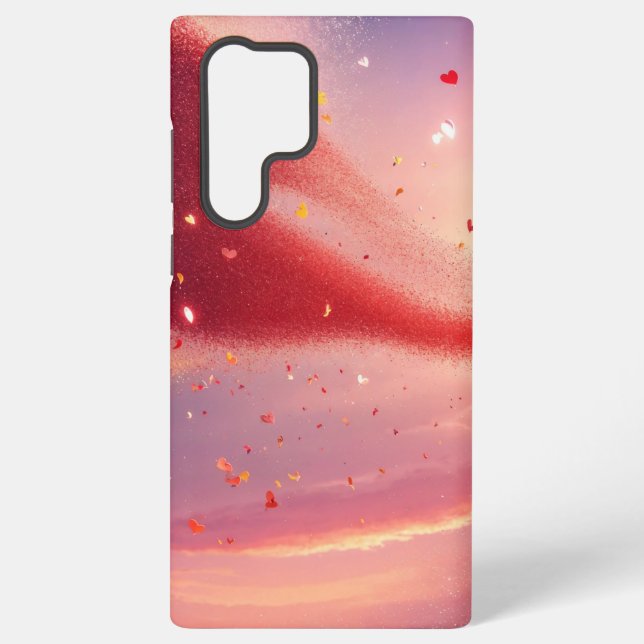 Coque Samsung Galaxy Sparkling Heart and Sunset Phone Case (Verso)