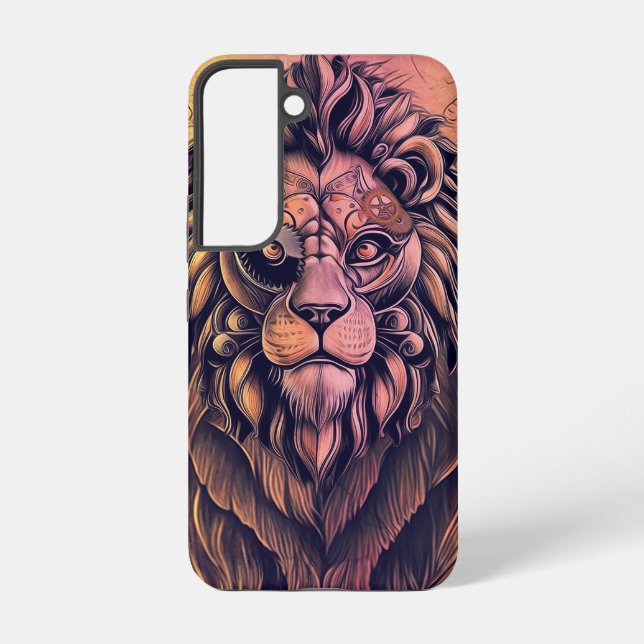 Coque Samsung Galaxy Steampunk Couleur Gradient Lion Rustique (Verso)