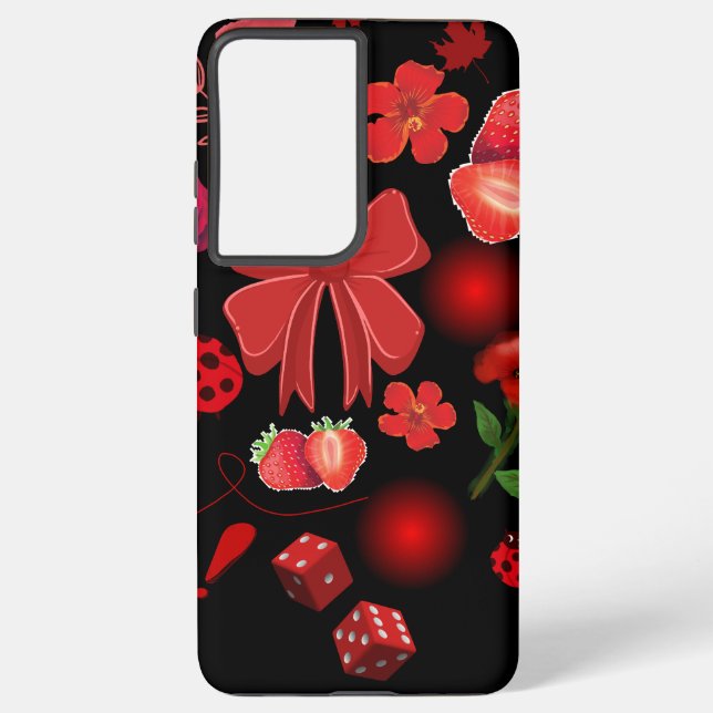 Coque Samsung Galaxy Stickers Red Beau (Verso)