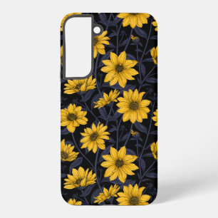 Coque Samsung Galaxy Sunroot, tournesol sauvage en jaune et bleu