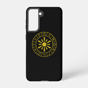 Coque Samsung Galaxy Symboles astrologiques Zodiac Roue+Or Soleil