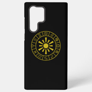 Coque Samsung Galaxy Symboles astrologiques Zodiac Roue+Or Soleil