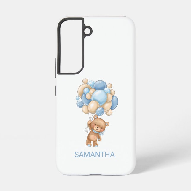 Coque Samsung Galaxy Teddy Bear BLUE Balloon Samsung Galaxy Coque (Verso)