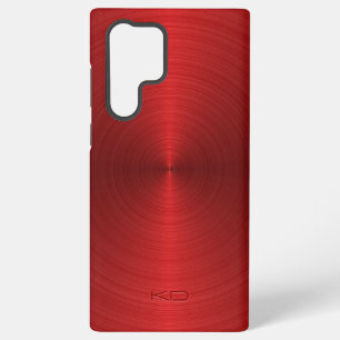 Coque Samsung Galaxy Texture Rouge Métallisé Brillante Aspect Acier Ino