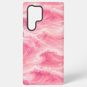 Coque Samsung Galaxy Titre : Vagues océaniques à l'aquarelle rose