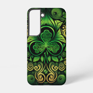 COQUE SAMSUNG GALAXY TONS DE SHAMROCKS CELTIQUES IRLANDAIS VERTS