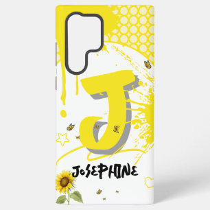 Coque Samsung Galaxy Tournesol à l'aquarelle avec papillons