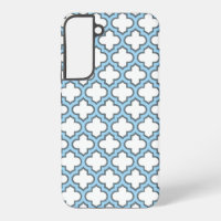 Trellis bleu blanc et bébé, treillis, Quatrefoil