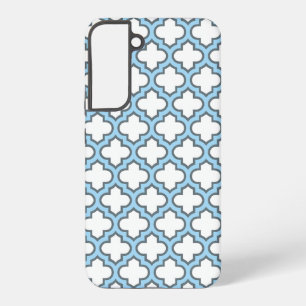 Coque Samsung Galaxy Trellis bleu blanc et bébé, treillis, Quatrefoil