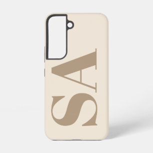 Coque Samsung Galaxy trendy Antique White avec étui monogrammé Case-Mat