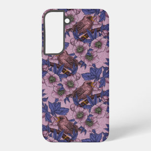 Coque Samsung Galaxy Troglodyte et hellébore, rose et violet