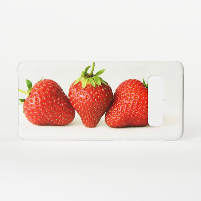 Coque Samsung Galaxy Trois fraises sur Sgm blanc (Dos Horizontal)