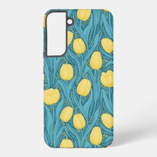 Coque Samsung Galaxy Tulipes en bleu et jaune