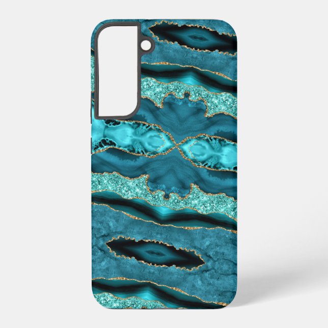 Coque Samsung Galaxy Turquoise Blue Gold Turquoise Samsung Galaxy Coque (Verso)