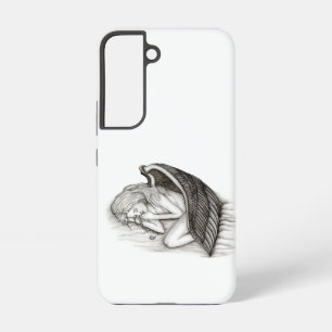 Coque Samsung Galaxy Un Angel endormi, design noir et blanc