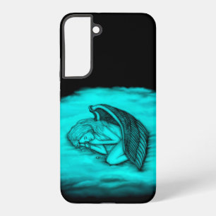 Coque Samsung Galaxy Un Angel endormi, Noir et Vert Design