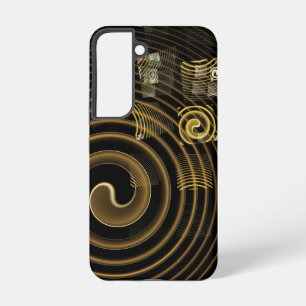 Coque Samsung Galaxy Vagues dorées hypnotiques Art abstrait moderne