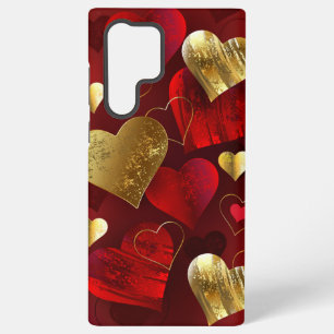 Coque Samsung Galaxy Valentines dorées et rouges