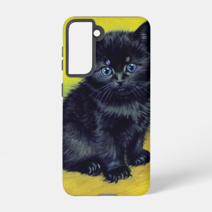 Coque Samsung Galaxy Van Gogh Chat noir Fleurs violettes
