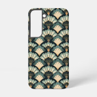 Ventilateur Turquoise et beige d'inspiration japon