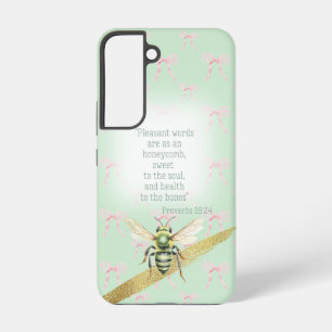 Coque Samsung Galaxy Vert pastel chic Rose Coquette Christian Abeille