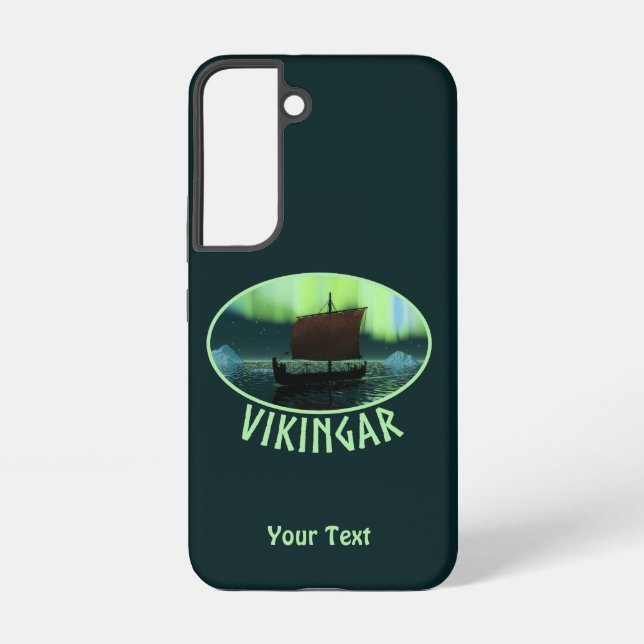 Coque Samsung Galaxy Viking Navire Et Lumières Du Nord (Verso)