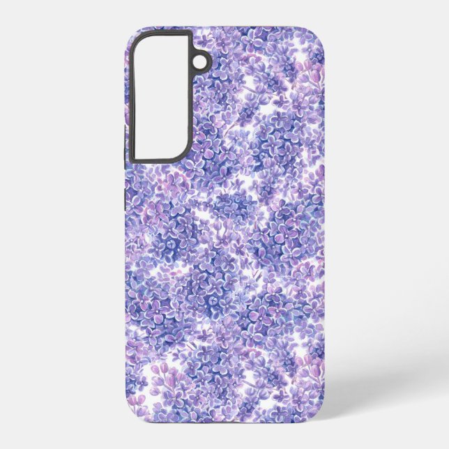 Coque Samsung Galaxy Violette aquarelle fleurs lilas (Verso)
