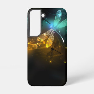 Coque Samsung Galaxy Vol de libellule verte lumineuse