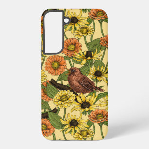 Coque Samsung Galaxy Wens et fleurs sur jaune pâle