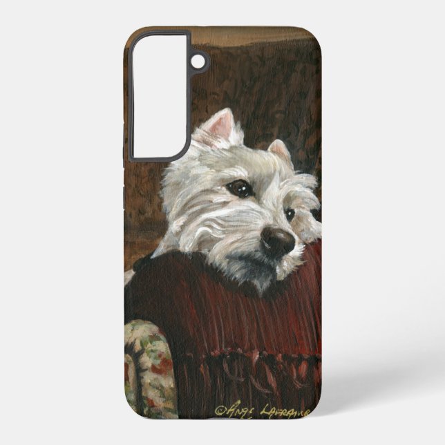 Coque Samsung Galaxy Westie sur canapé (Verso)