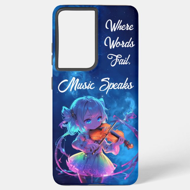 Coque Samsung Galaxy Where Words Fail, Music Speaks (Verso)