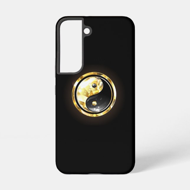 Coque Samsung Galaxy Yin Yang or sur noir (Verso)