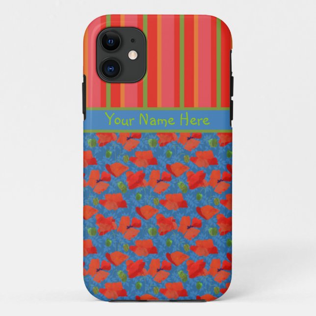 Coque Scarlet Poppies et Stripes iPhone 5/5s (Dos)