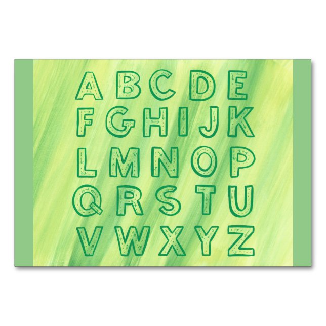 Coque supérieur Alphabet Tutoriel Carte Vert Jaune (Devant)