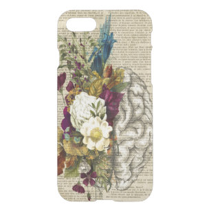 Coque Pour iPhone SE/8/7 Case affiche d'anatomie du cerveau floral médical