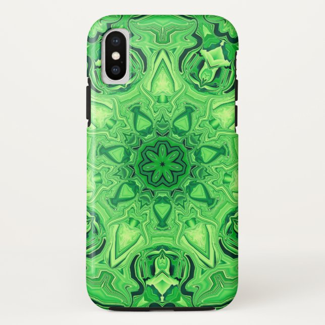 Coque vert Mandala iPhone X (Dos)