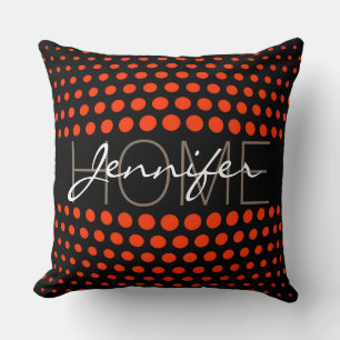 Coquelicot polka dots Zuhause-Monogramm Kissen