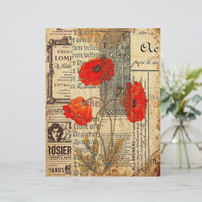 Coquelicots sur papier de journal déchet journal s (Debout devant)